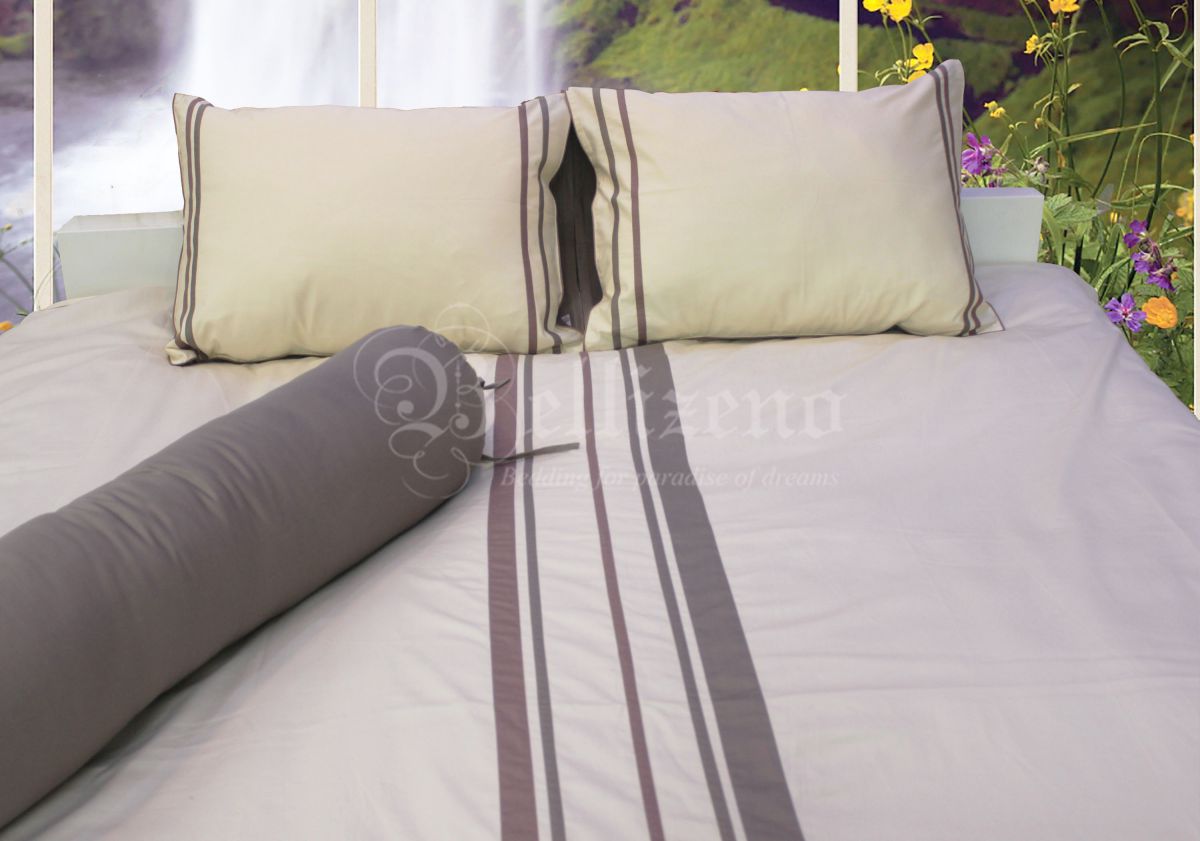 Vỏ chăn gối phối màu - kem/nâu hạt dẻ/nâu đất
